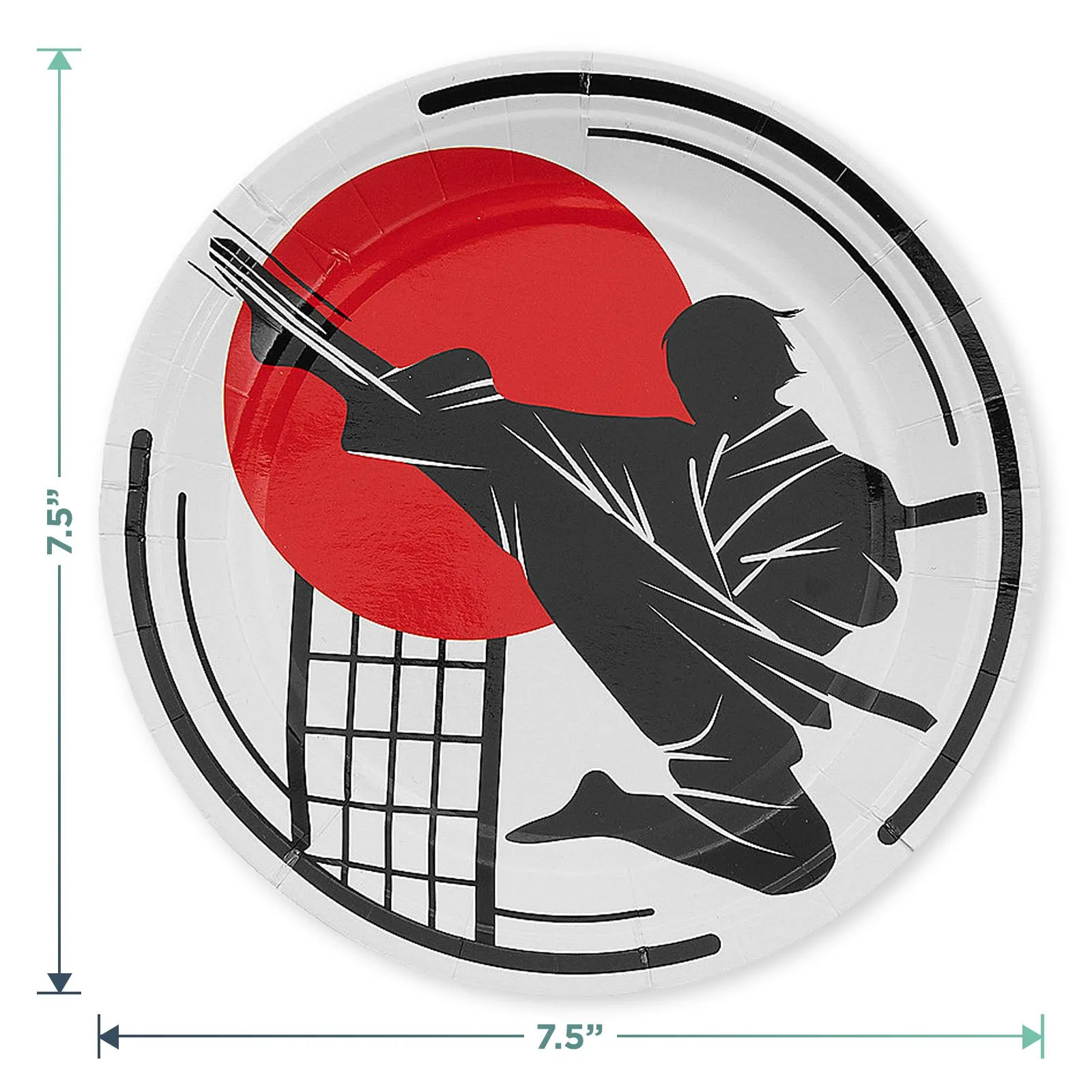 Ninja Party Supplies - Ninja Warrior Paper Dessert Plates and Beverage Napkins (Serves 16)