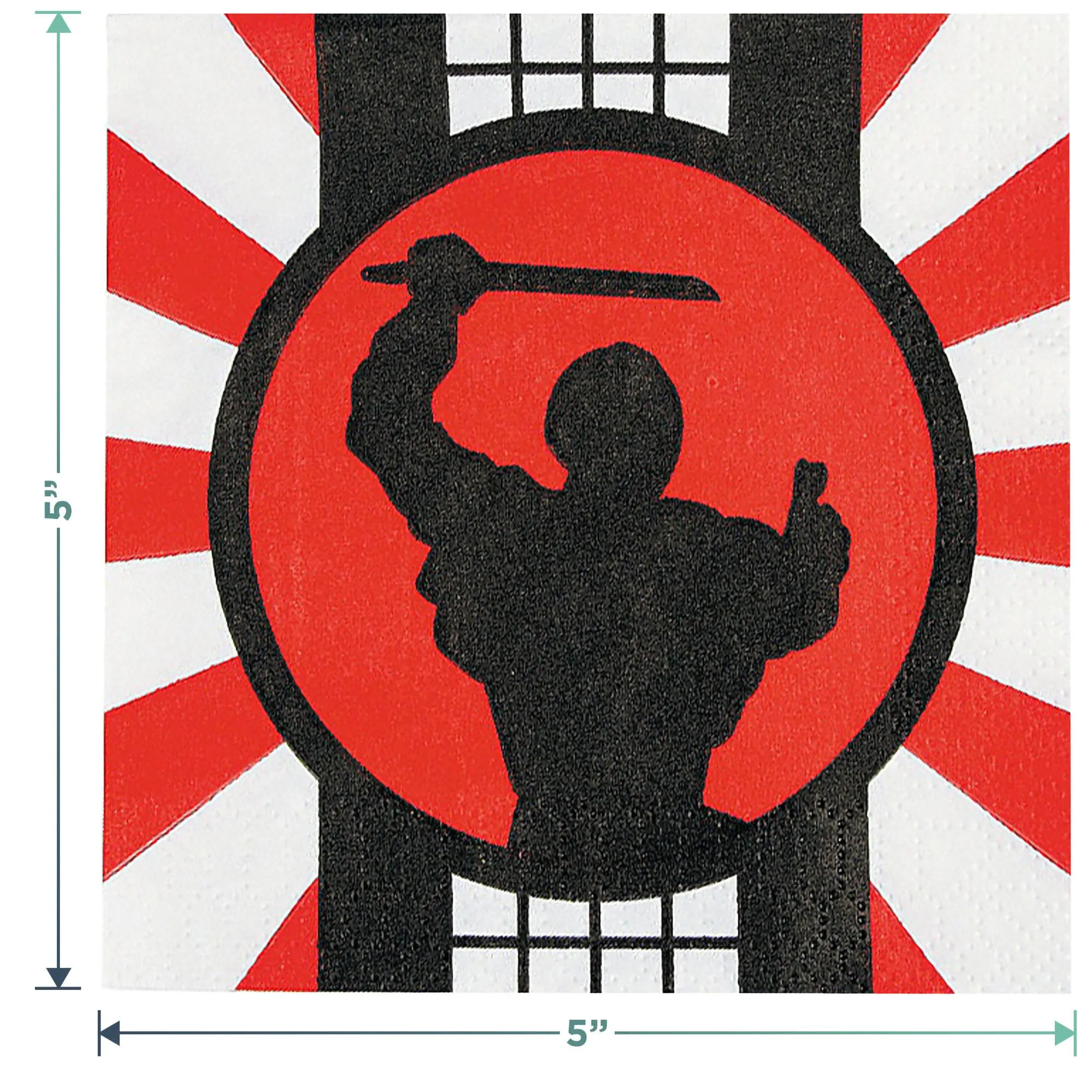 Ninja Party Supplies - Ninja Warrior Paper Dessert Plates and Beverage Napkins (Serves 16)
