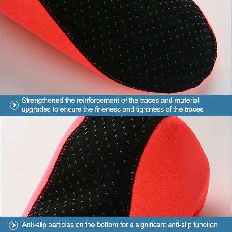 Non-slip Plastic Grain Texture Thick Cloth Sole Solid Color Diving Shoes and Socks, One Pair, Size:XL (Orange)
