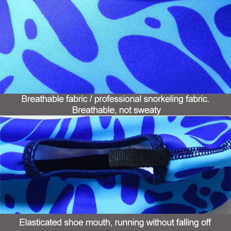 Non-slip Wear-resisting Thick Rubber Sole Diving Shoes and  Socks, One Pair, Size:S (Figured Blue)