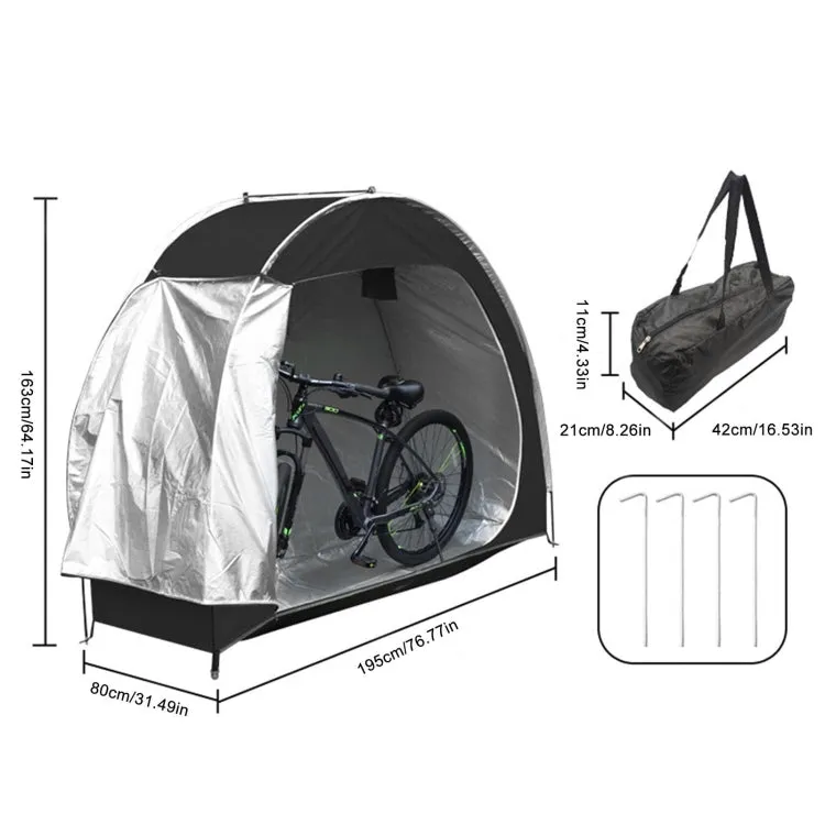 Outdoor Waterproof Bicycle Storage Shed Oxford 210D Heavy Duty Bike Tent(Black)