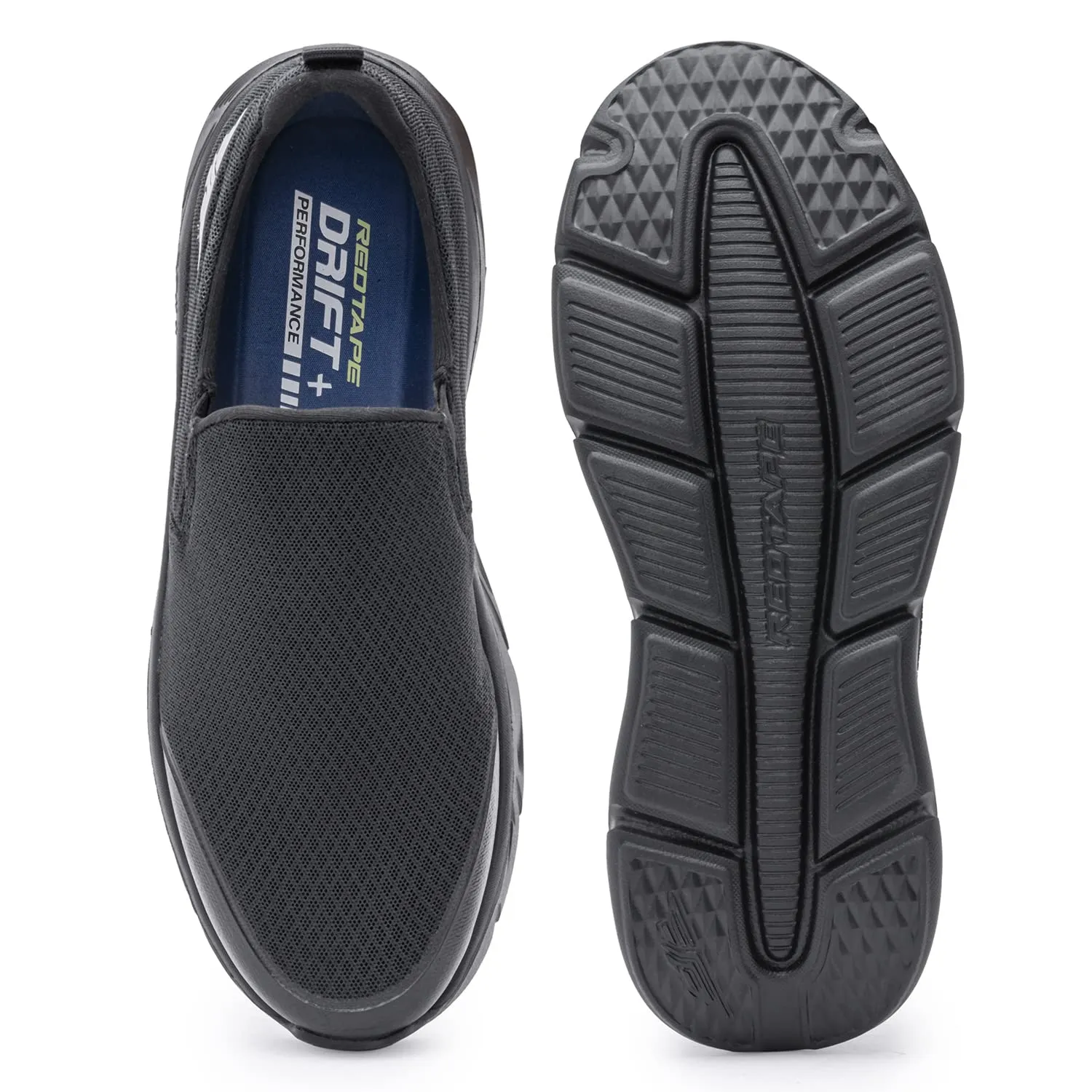 Red Tape Sneaker Casual Shoes for Men | Soft Cushioned Insole, Slip-Resistance, Dynamic Feet Support, Arch Support & Shock Absorption Black