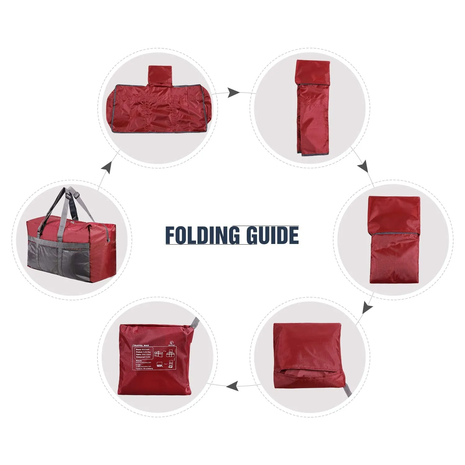 REDCAMP 75L Extra Large Duffle Bag Lightweight, Water Resistant Travel Duffle Bag Foldable for Men Women, Wine Red