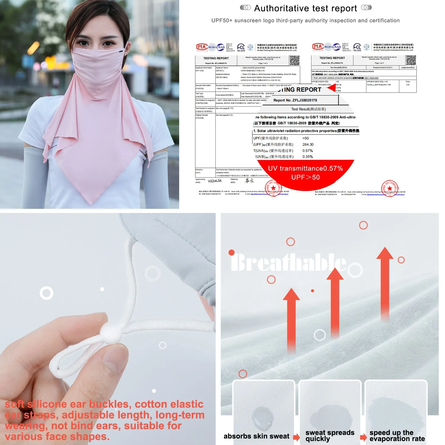 Sidiou Group Anniou Summer Women Cool Ice Silk Sunscreen Headwear UPF 50  Anti UV Protective Face Cover For Motorcycle Running