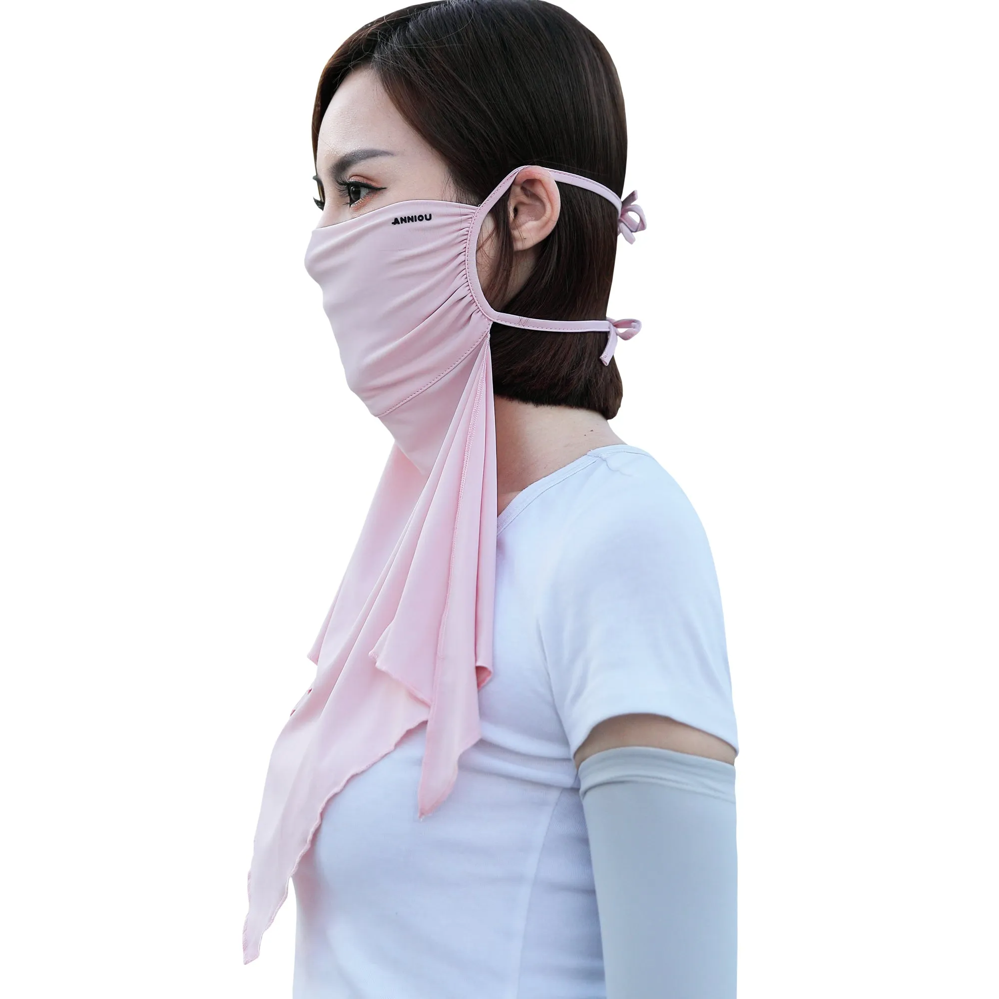 Sidiou Group Anniou Summer Women Cool Ice Silk Sunscreen Headwear UPF 50  Anti UV Protective Face Cover For Motorcycle Running