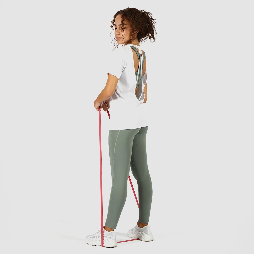 WOMEN-ESSENTIAL-RELAXED-FIT OPEN BACK T-SHIRT (WHITE)