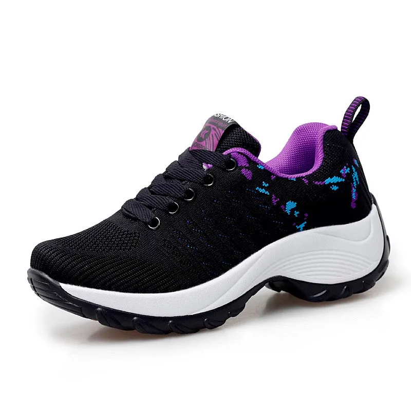 Women's sporty fashion breathable wedge heel sneakers