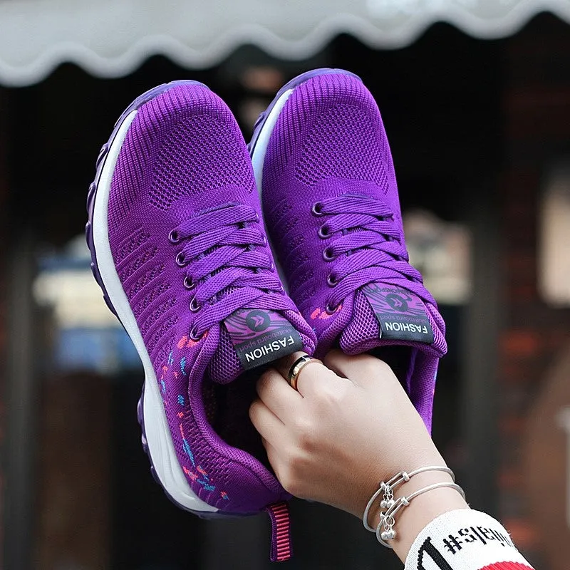 Women's sporty fashion breathable wedge heel sneakers