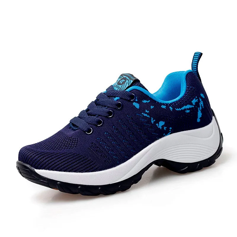 Women's sporty fashion breathable wedge heel sneakers