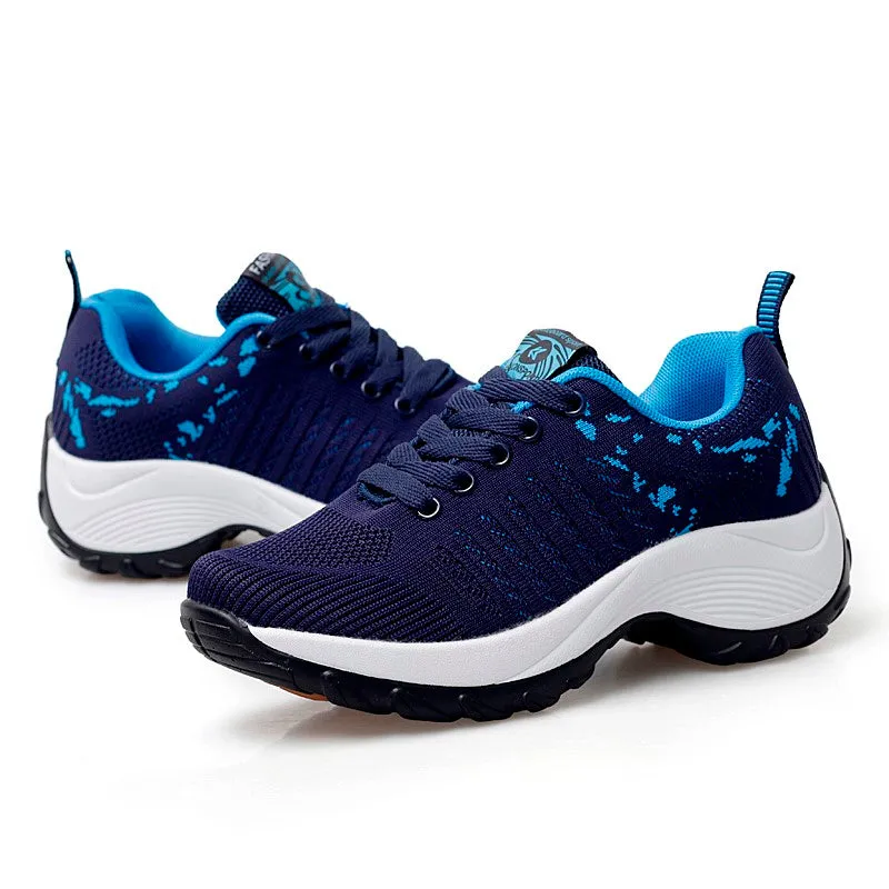 Women's sporty fashion breathable wedge heel sneakers