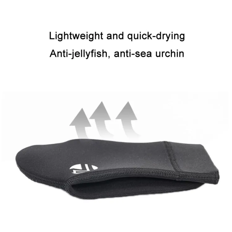 ZCCO 3mm Warm Non-Slip Diving Socks Anti-Wear Ankle Fins, Size:33-34(Black)