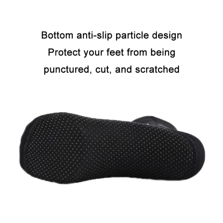 ZCCO 3mm Warm Non-Slip Diving Socks Anti-Wear Ankle Fins, Size:33-34(Black)